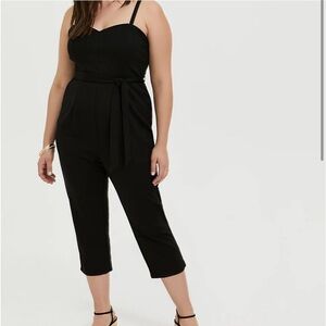 Torrid Premium Ponte Self Tie Strapless Jumpsuit